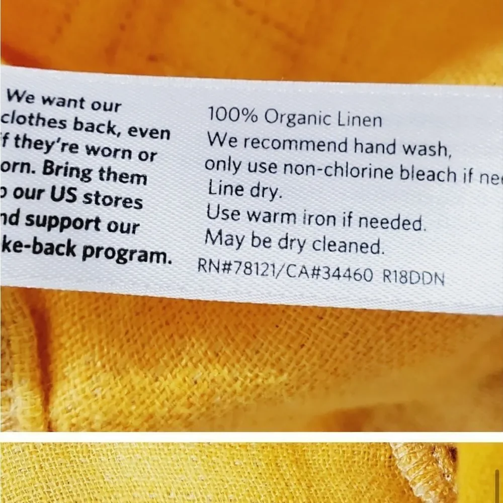 Eileen Fisher yellow linen flap pocket jacket size small